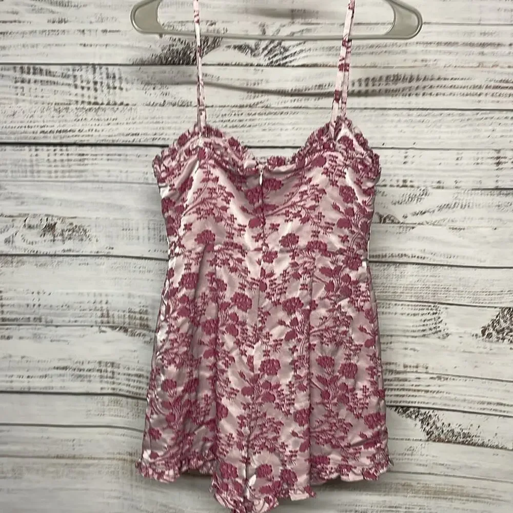 Likely Highland Romper Pink Brocade Size 10 - Picture 4 of 6